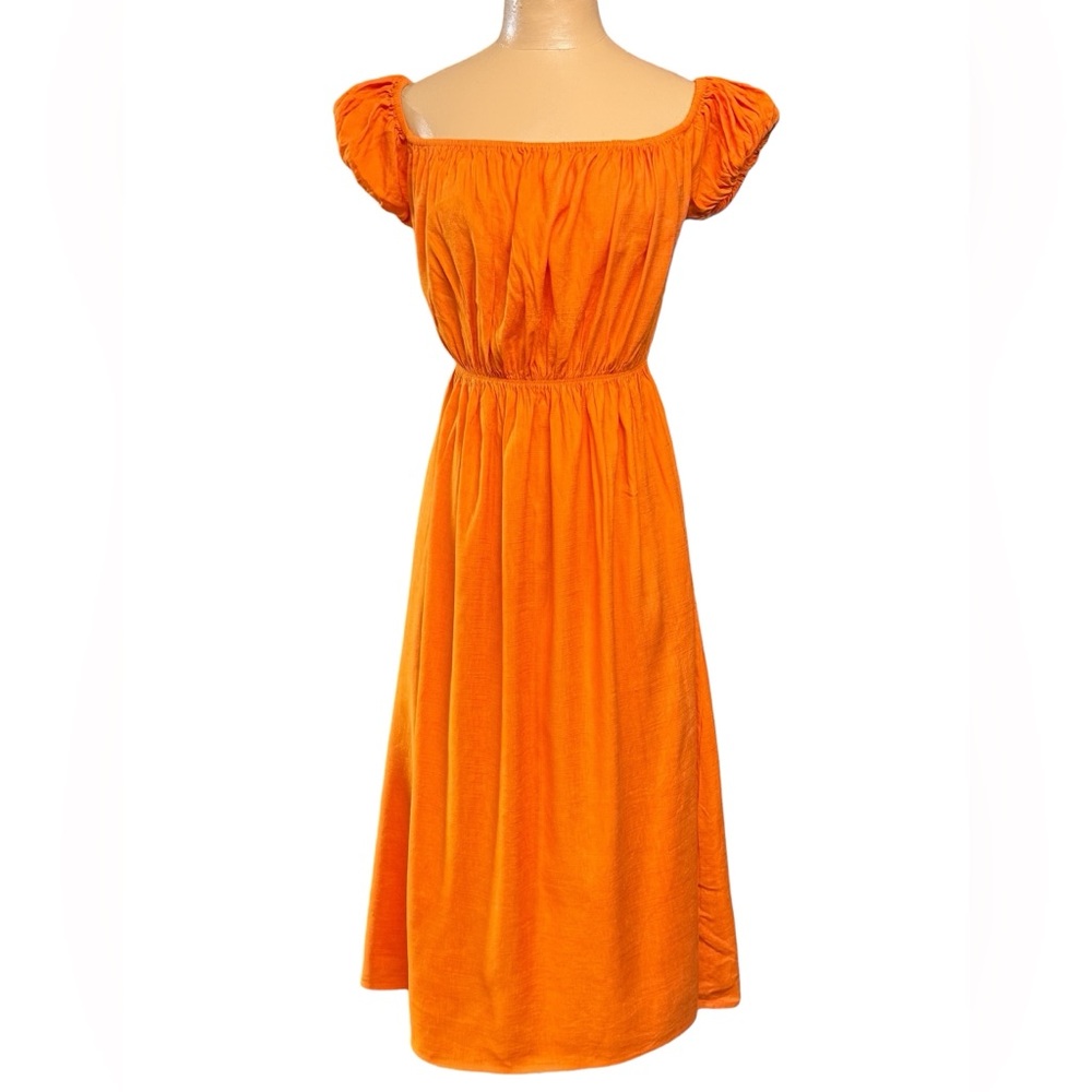 Cult Gaia, Linen/Rayon Summer Dress Mandarin Orange